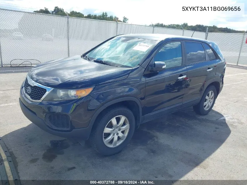 2011 Kia Sorento Lx VIN: 5XYKT3A11BG069656 Lot: 40372788