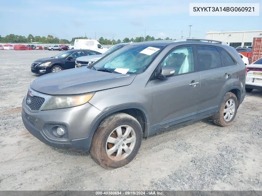 2011 Kia Sorento Lx VIN: 5XYKT3A14BG060921 Lot: 40380694