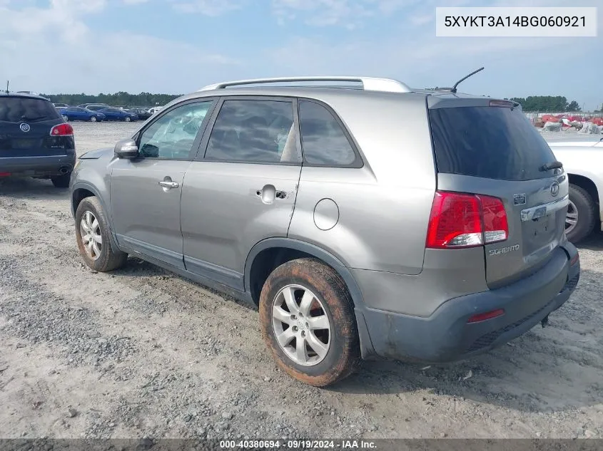 2011 Kia Sorento Lx VIN: 5XYKT3A14BG060921 Lot: 40380694