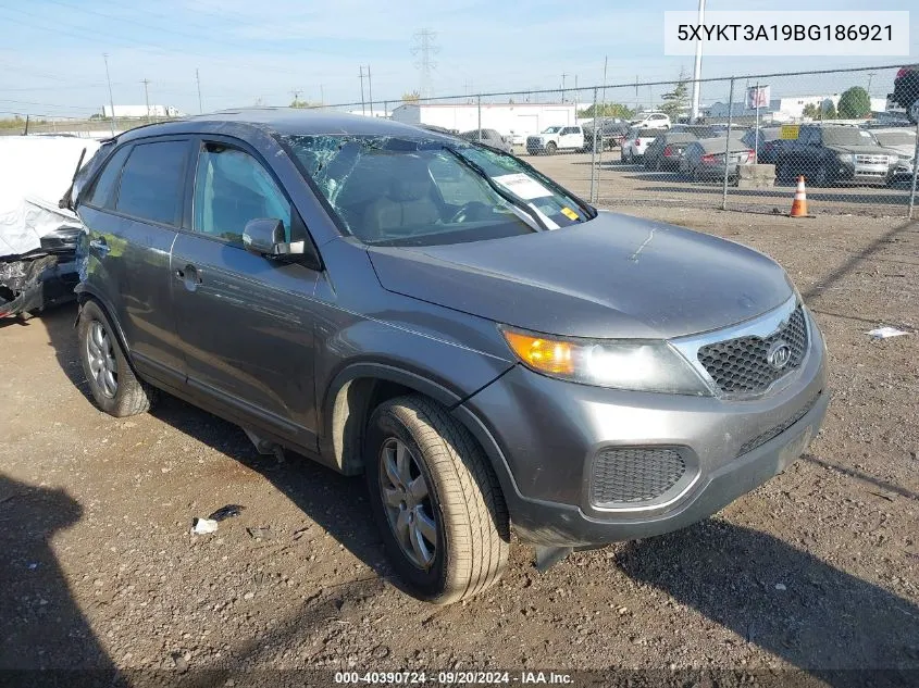 2011 Kia Sorento Lx VIN: 5XYKT3A19BG186921 Lot: 40390724