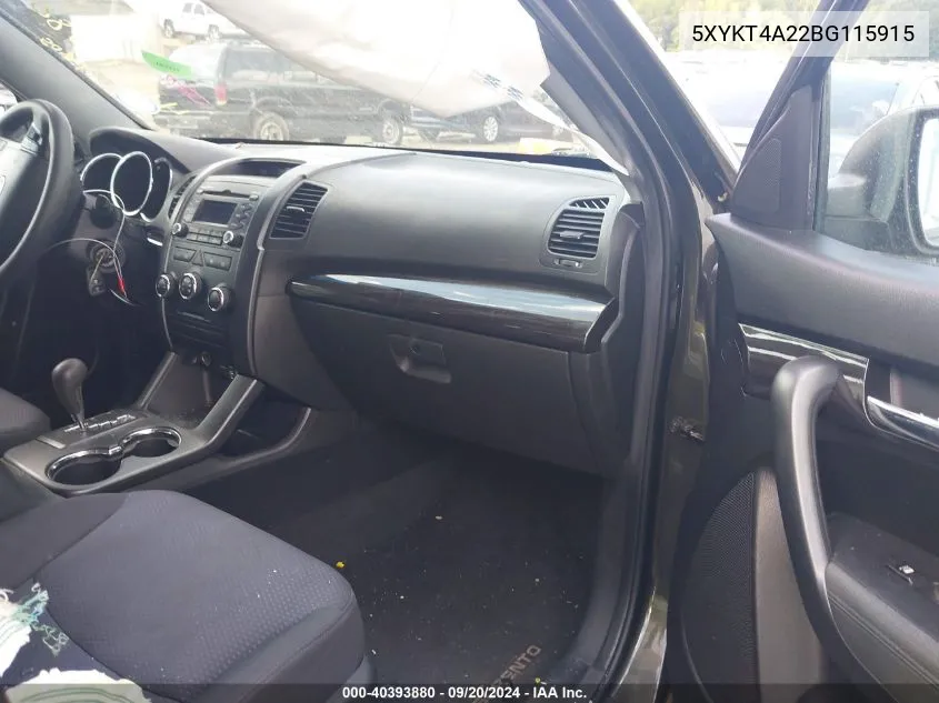 5XYKT4A22BG115915 2011 Kia Sorento Lx V6