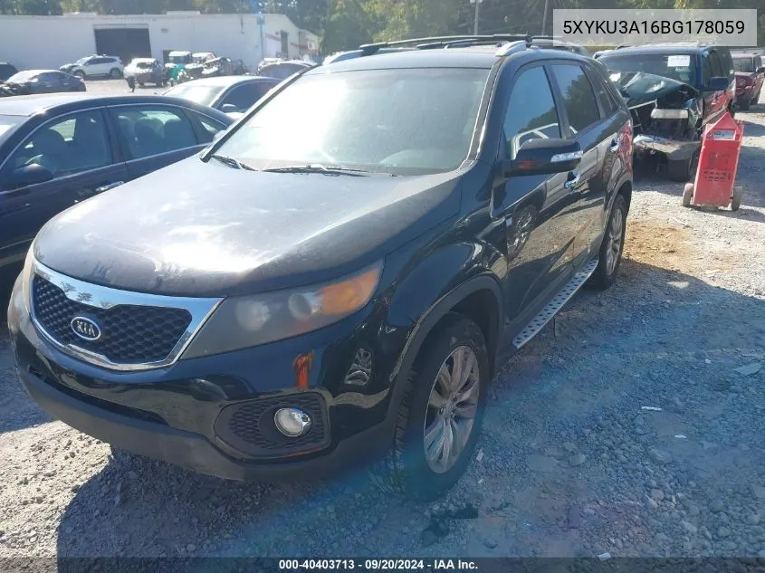 2011 Kia Sorento Ex VIN: 5XYKU3A16BG178059 Lot: 40403713