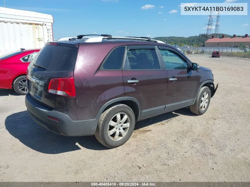 2011 Kia Sorento Lx VIN: 5XYKT4A11BG169083 Lot: 40405418