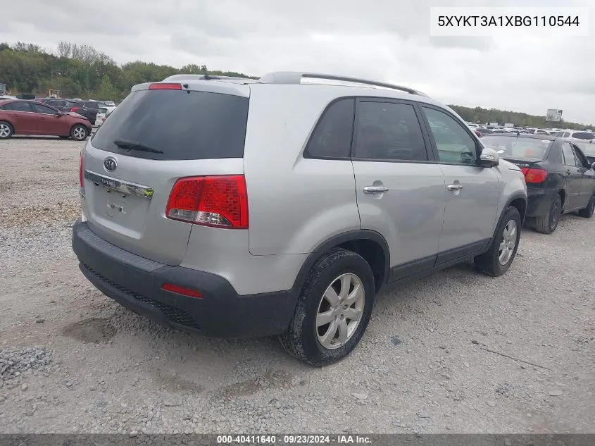 2011 Kia Sorento Lx VIN: 5XYKT3A1XBG110544 Lot: 40411640