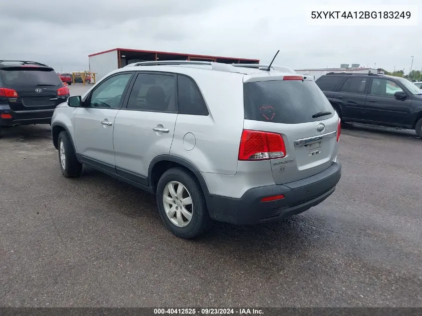 2011 Kia Sorento Lx VIN: 5XYKT4A12BG183249 Lot: 40412525