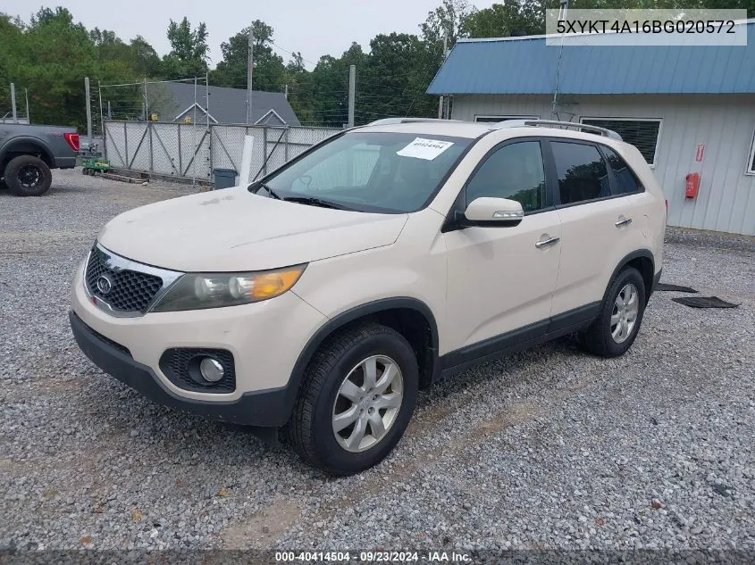 2011 Kia Sorento Lx VIN: 5XYKT4A16BG020572 Lot: 40414504