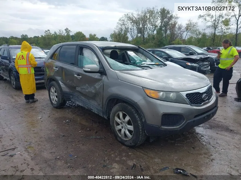 2011 Kia Sorento Lx VIN: 5XYKT3A10BG027172 Lot: 40422812