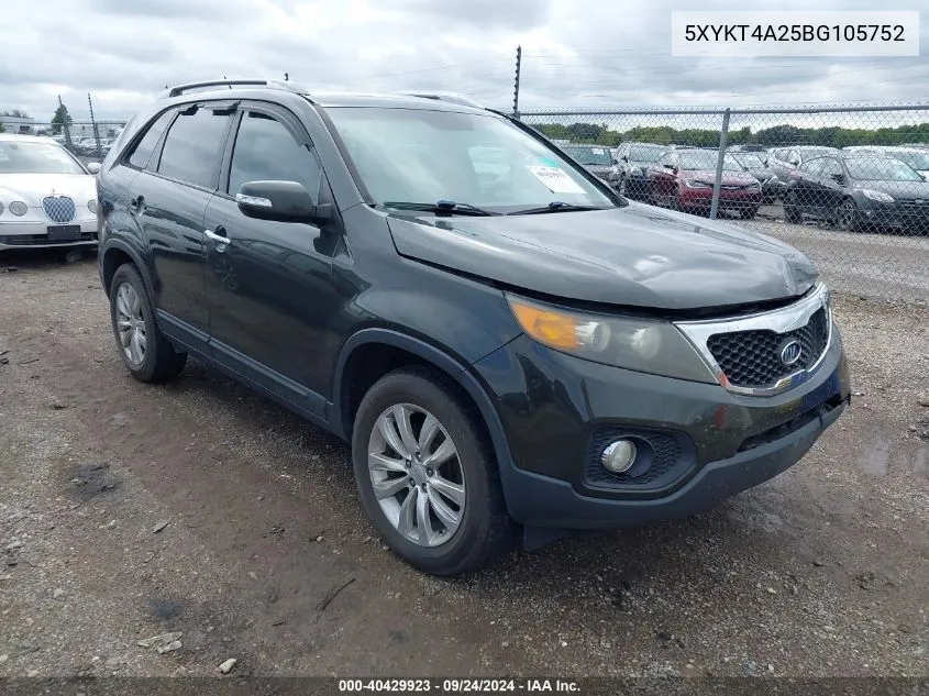 5XYKT4A25BG105752 2011 Kia Sorento Lx V6