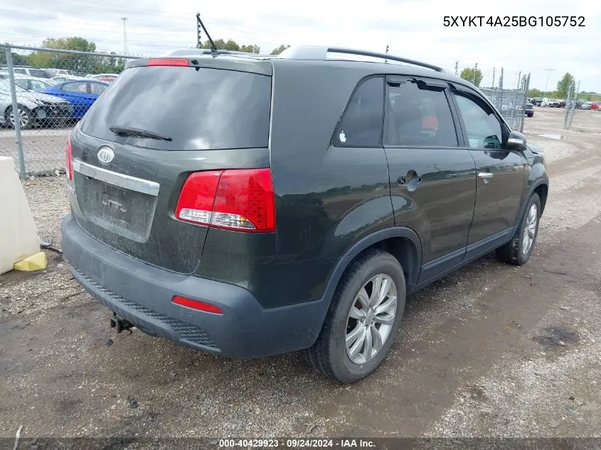 2011 Kia Sorento Lx V6 VIN: 5XYKT4A25BG105752 Lot: 40429923