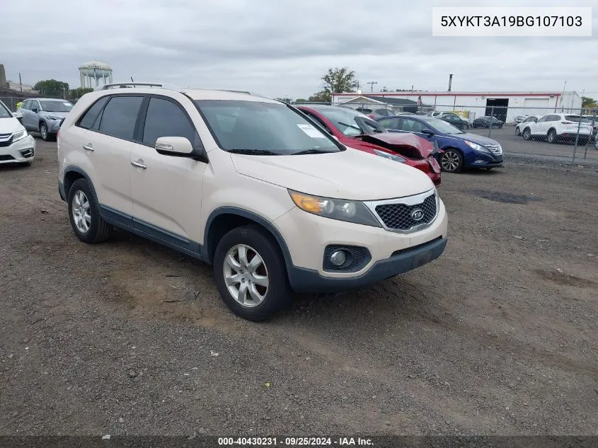 2011 Kia Sorento Lx VIN: 5XYKT3A19BG107103 Lot: 40430231