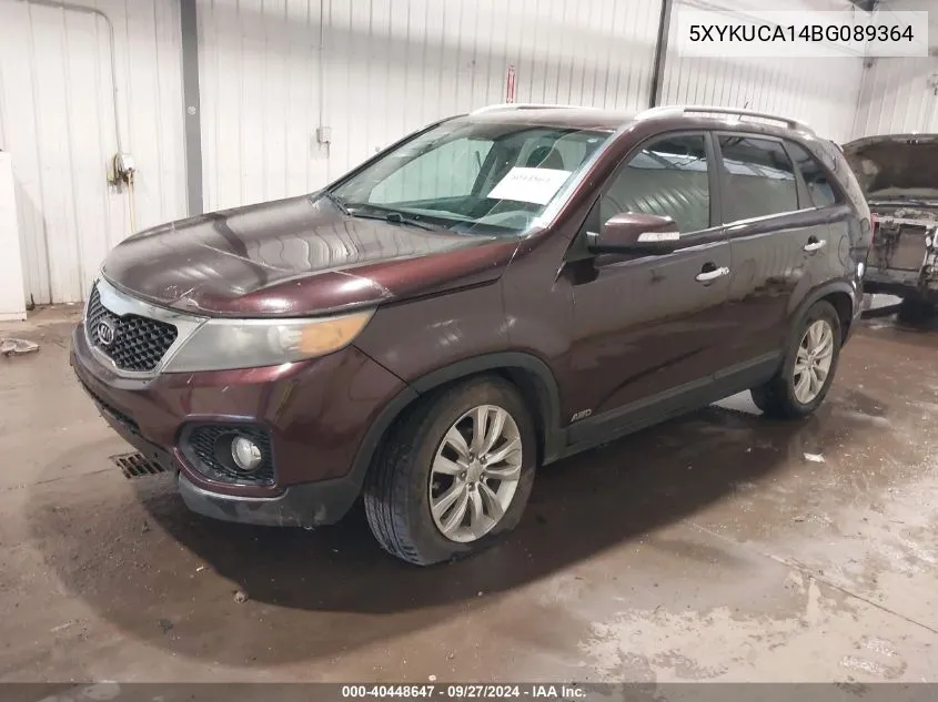 2011 Kia Sorento Ex VIN: 5XYKUCA14BG089364 Lot: 40448647