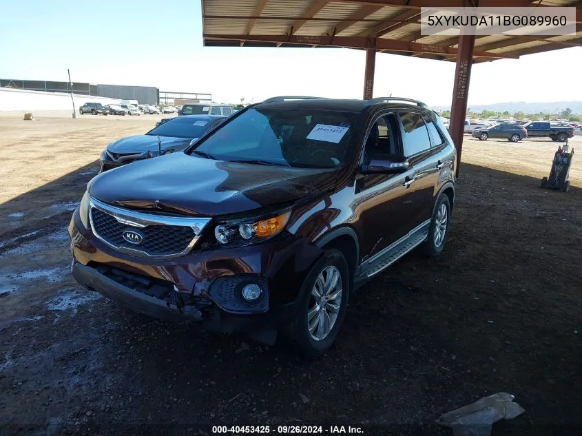 2011 Kia Sorento Ex VIN: 5XYKUDA11BG089960 Lot: 40453425