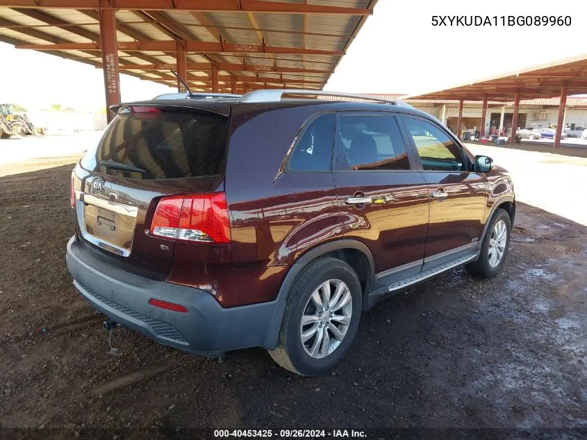 5XYKUDA11BG089960 2011 Kia Sorento Ex