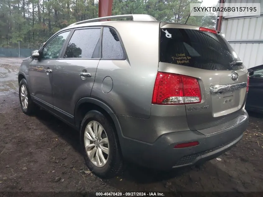 2011 Kia Sorento Lx V6 VIN: 5XYKTDA26BG157195 Lot: 40470428