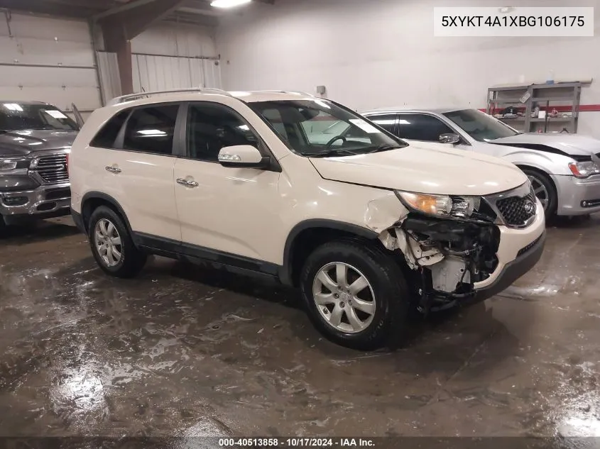 2011 Kia Sorento Lx VIN: 5XYKT4A1XBG106175 Lot: 40513858