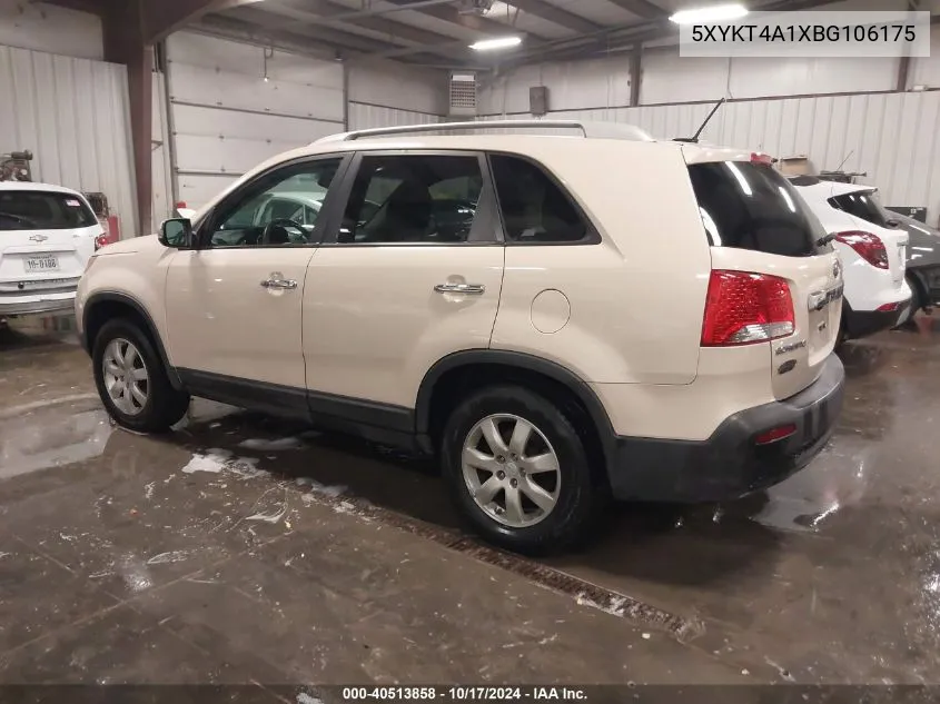 2011 Kia Sorento Lx VIN: 5XYKT4A1XBG106175 Lot: 40513858