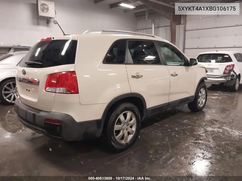 2011 Kia Sorento Lx VIN: 5XYKT4A1XBG106175 Lot: 40513858