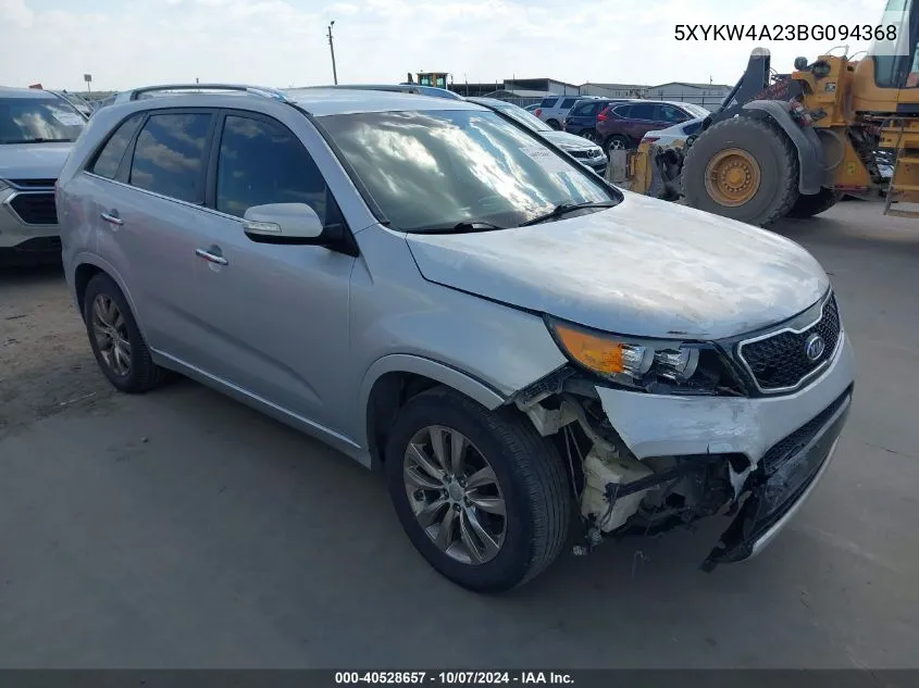 2011 Kia Sorento Sx V6 VIN: 5XYKW4A23BG094368 Lot: 40528657