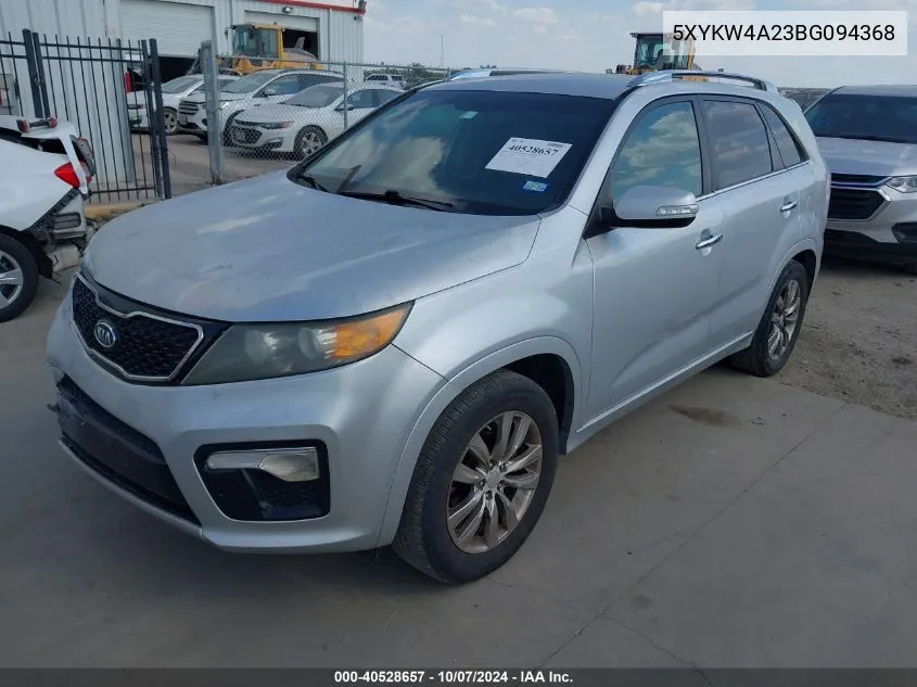 2011 Kia Sorento Sx V6 VIN: 5XYKW4A23BG094368 Lot: 40528657