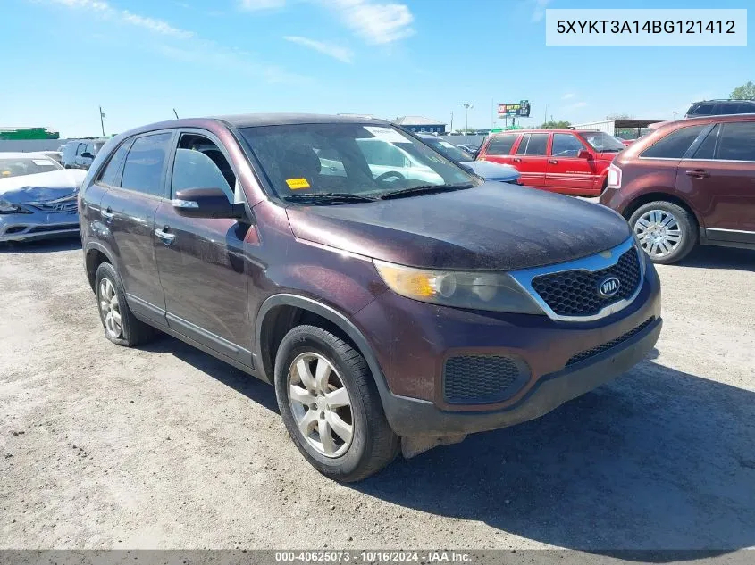 2011 Kia Sorento Lx VIN: 5XYKT3A14BG121412 Lot: 40625073