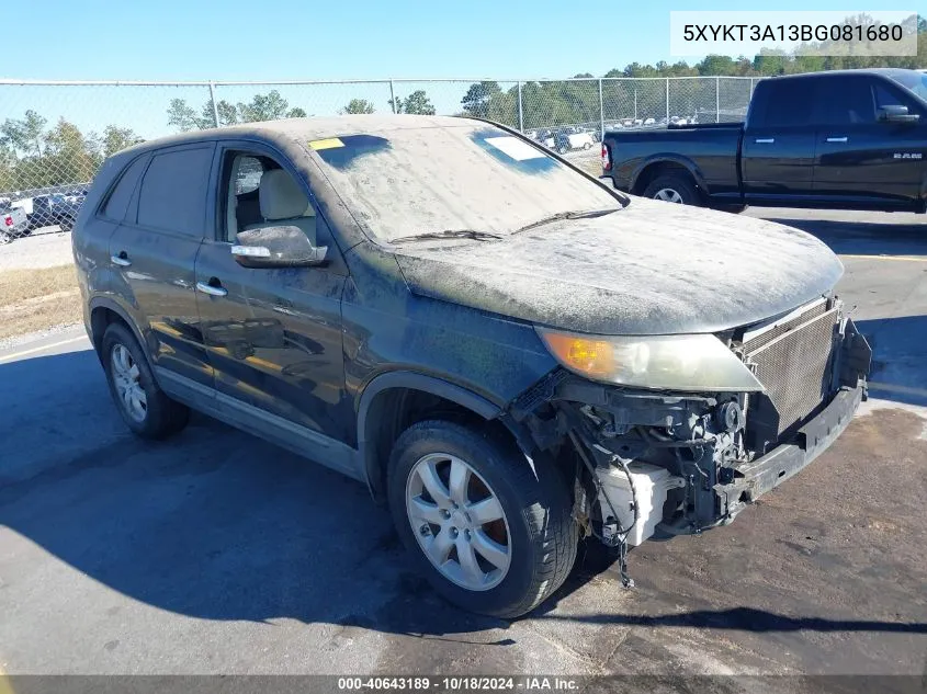 2011 Kia Sorento Lx VIN: 5XYKT3A13BG081680 Lot: 40643189