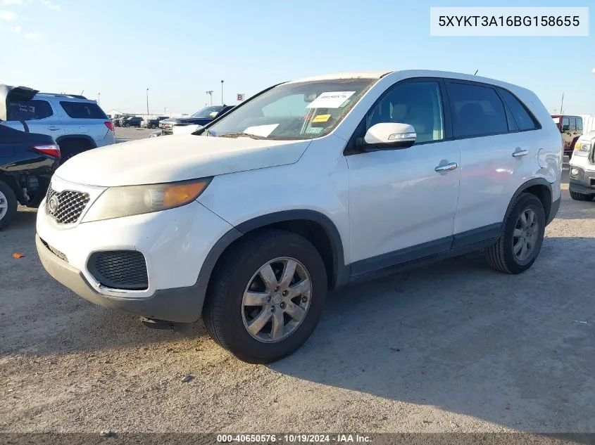 5XYKT3A16BG158655 2011 Kia Sorento Lx