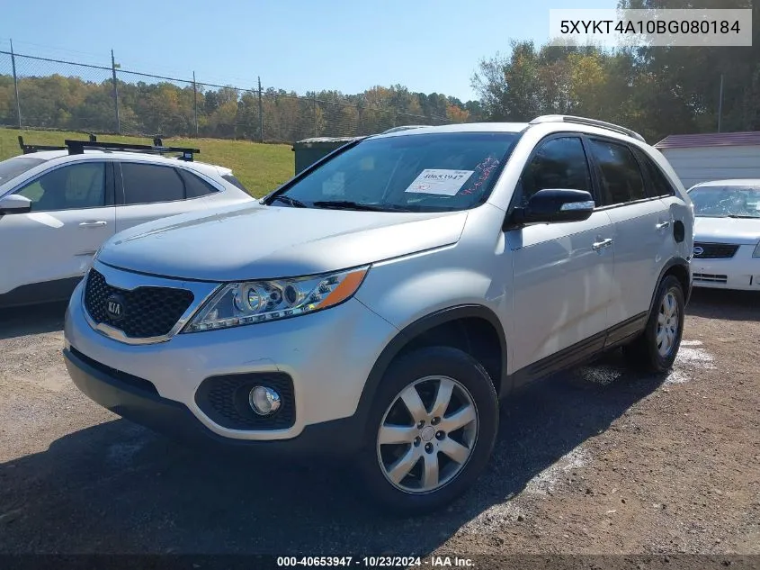 2011 Kia Sorento Lx VIN: 5XYKT4A10BG080184 Lot: 40653947