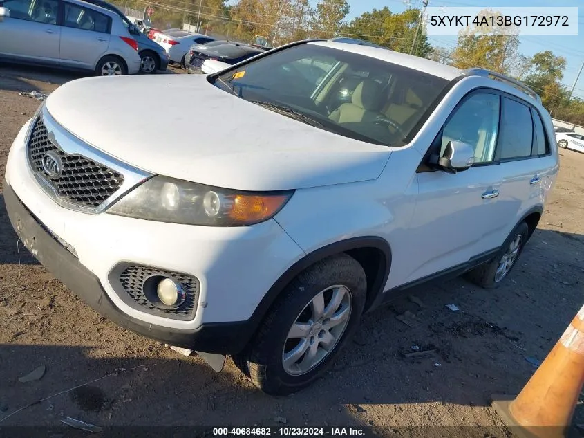 2011 Kia Sorento Lx VIN: 5XYKT4A13BG172972 Lot: 40684682