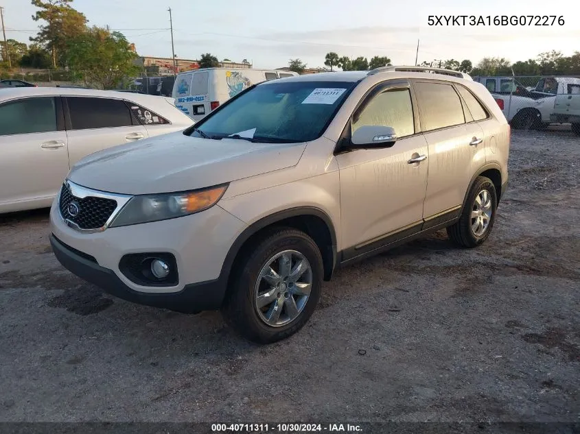 2011 Kia Sorento Lx VIN: 5XYKT3A16BG072276 Lot: 40711311