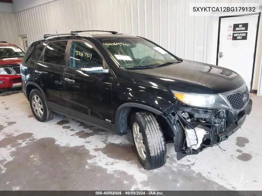 2011 Kia Sorento Lx VIN: 5XYKTCA12BG179132 Lot: 40752325