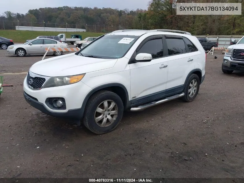 2011 Kia Sorento Lx VIN: 5XYKTDA17BG134094 Lot: 40783316