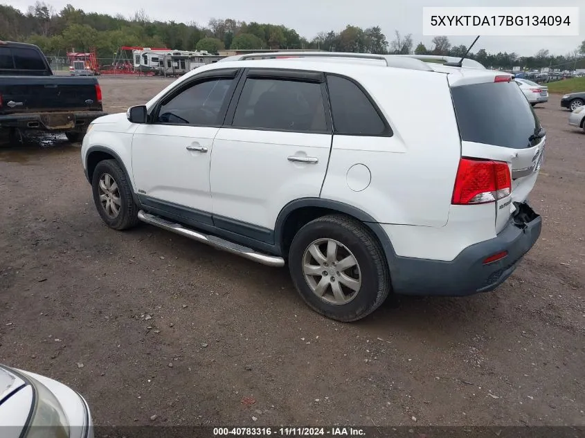 2011 Kia Sorento Lx VIN: 5XYKTDA17BG134094 Lot: 40783316