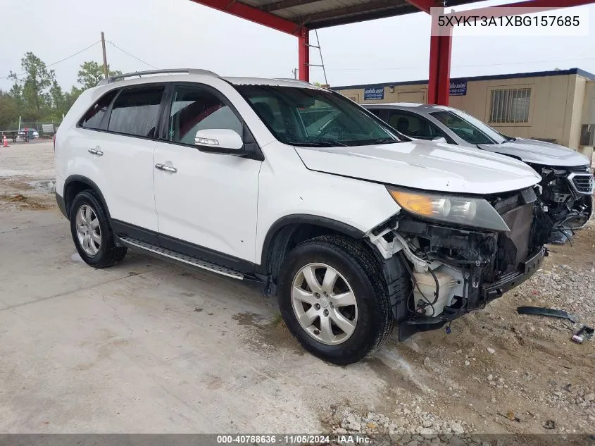 2011 Kia Sorento Lx VIN: 5XYKT3A1XBG157685 Lot: 40788636