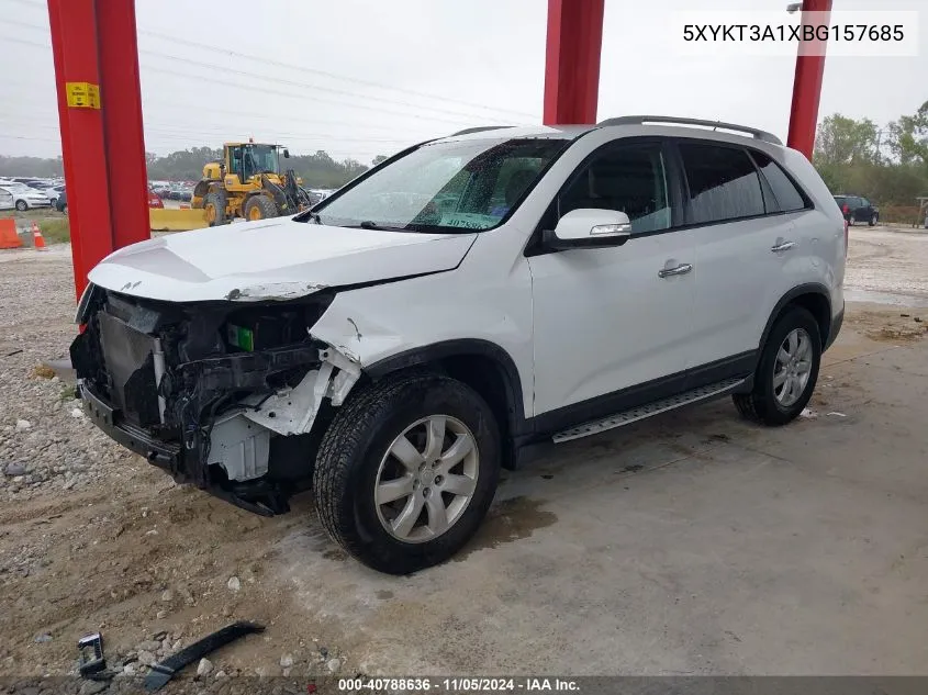 2011 Kia Sorento Lx VIN: 5XYKT3A1XBG157685 Lot: 40788636