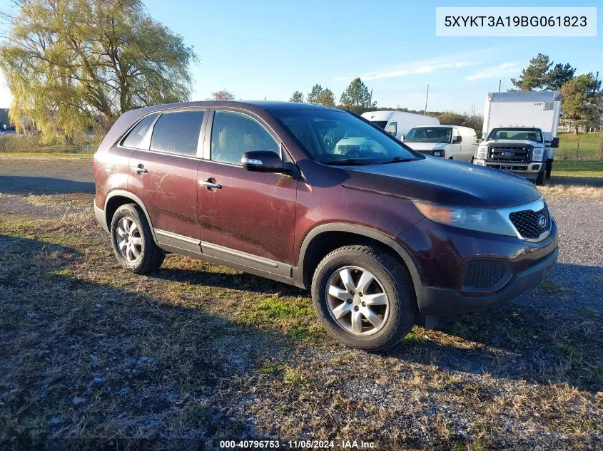 2011 Kia Sorento Lx VIN: 5XYKT3A19BG061823 Lot: 40796753