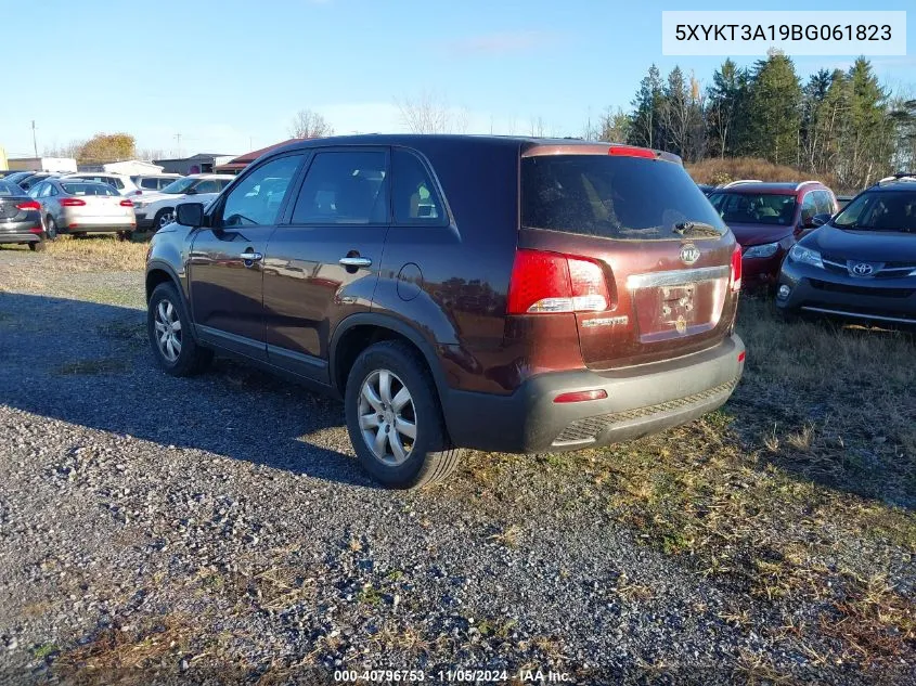 2011 Kia Sorento Lx VIN: 5XYKT3A19BG061823 Lot: 40796753