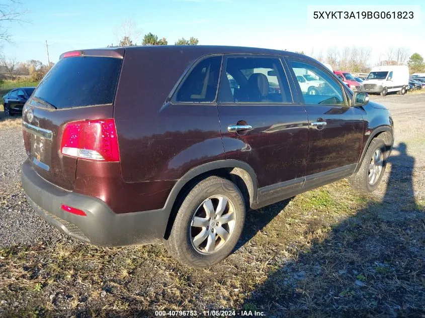 2011 Kia Sorento Lx VIN: 5XYKT3A19BG061823 Lot: 40796753