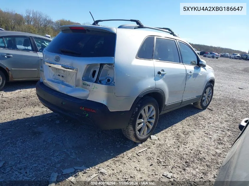 5XYKU4A2XBG186647 2011 Kia Sorento Ex V6