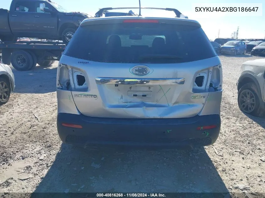 5XYKU4A2XBG186647 2011 Kia Sorento Ex V6