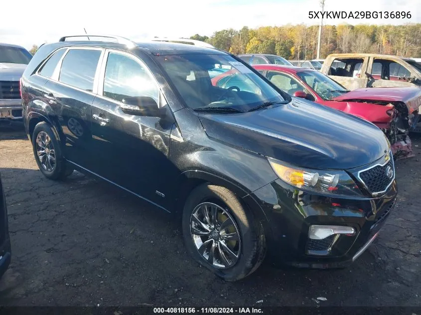 2011 Kia Sorento Sx V6 VIN: 5XYKWDA29BG136896 Lot: 40818156