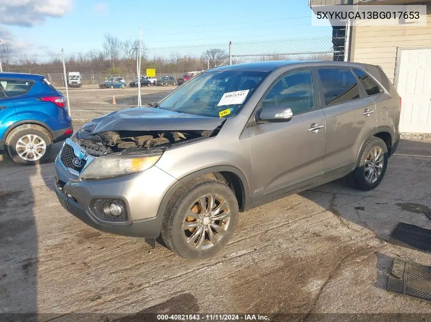 2011 Kia Sorento Ex VIN: 5XYKUCA13BG017653 Lot: 40821543