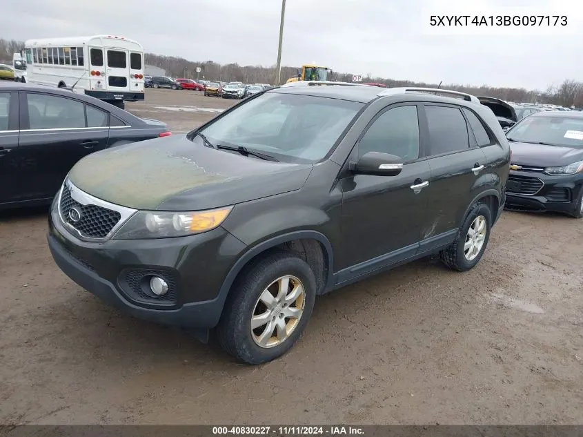 2011 Kia Sorento Lx VIN: 5XYKT4A13BG097173 Lot: 40830227