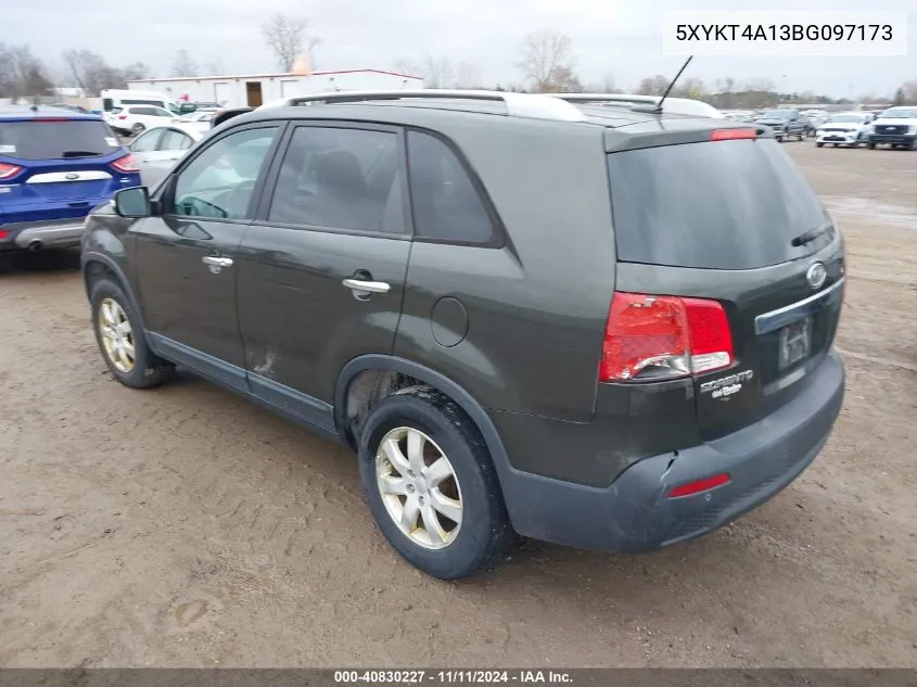 2011 Kia Sorento Lx VIN: 5XYKT4A13BG097173 Lot: 40830227