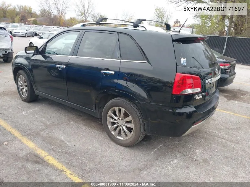 2011 Kia Sorento Sx V6 VIN: 5XYKW4A22BG171697 Lot: 40831909