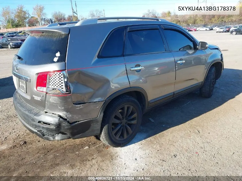 2011 Kia Sorento Ex VIN: 5XYKU4A13BG178378 Lot: 40836721