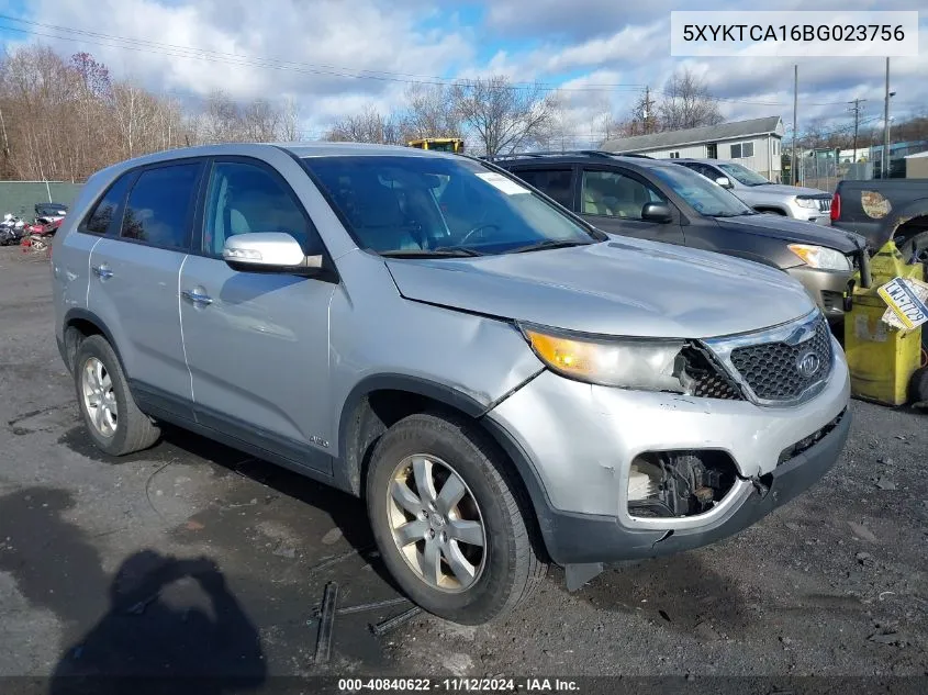 2011 Kia Sorento Lx VIN: 5XYKTCA16BG023756 Lot: 40840622