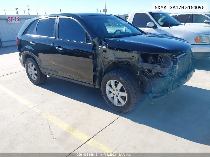 2011 Kia Sorento Lx VIN: 5XYKT3A17BG154095 Lot: 40844849