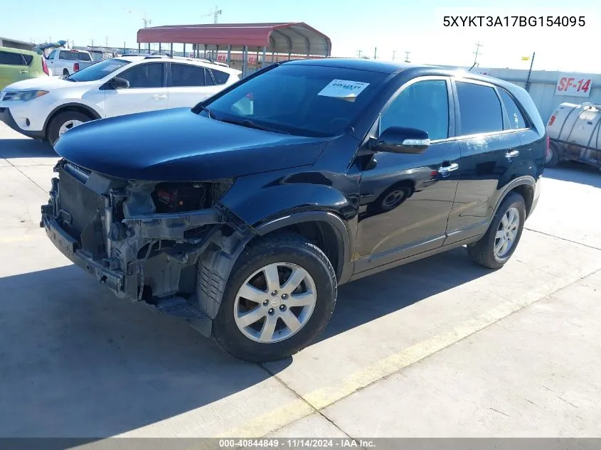 2011 Kia Sorento Lx VIN: 5XYKT3A17BG154095 Lot: 40844849