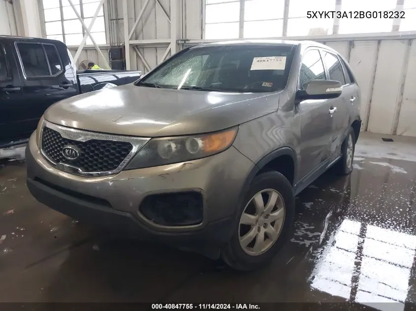 2011 Kia Sorento Lx VIN: 5XYKT3A12BG018232 Lot: 40847755