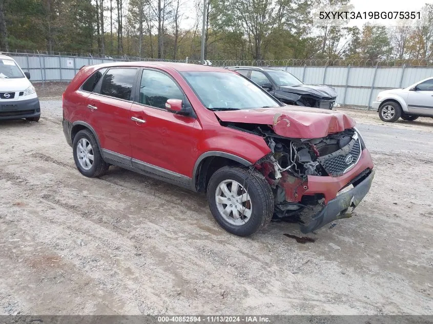 2011 Kia Sorento Lx VIN: 5XYKT3A19BG075351 Lot: 40852594